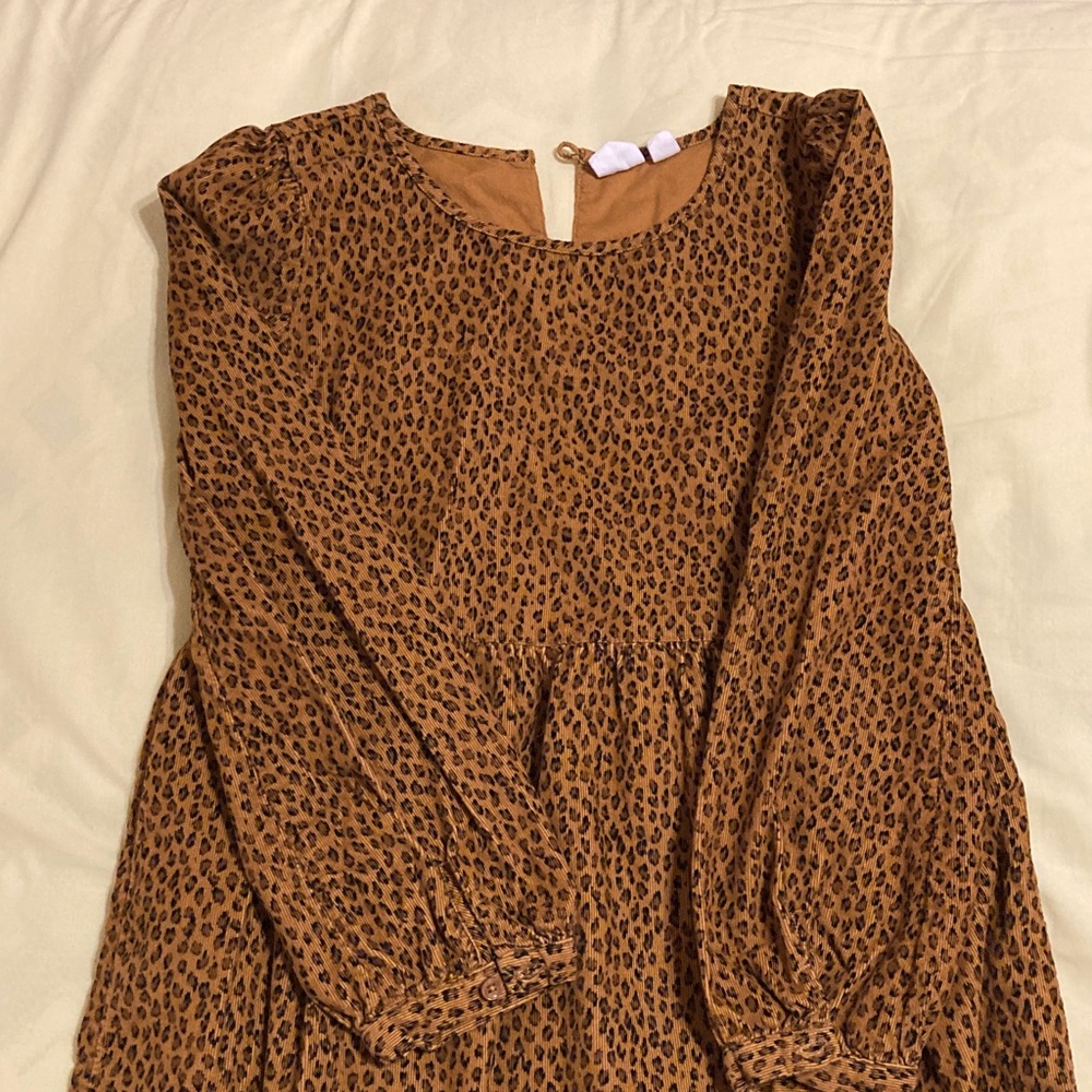 GAP Brown Leopard Print Kids Dress